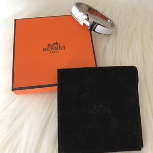 Bracelet H Plaque white / silver